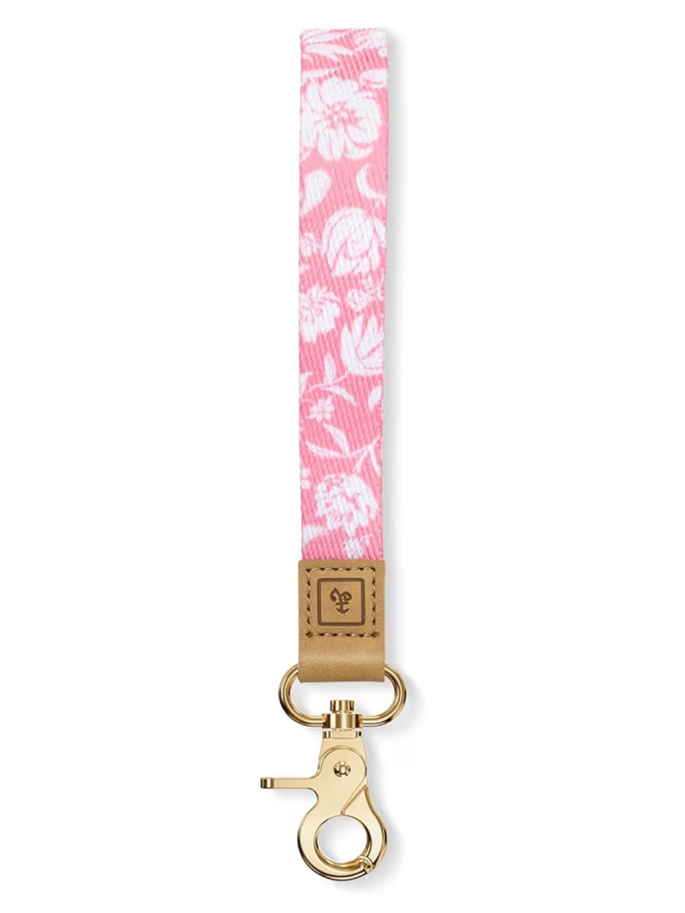 BRAND NEW Glat Coberry Wristlet Keychain - Pink Floral with Gold Hardware